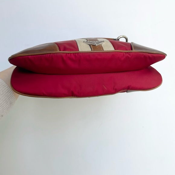 PRADA Tessuto re-edition 2005 nylon leather striped bag hobo purse - Picture 7 of 15